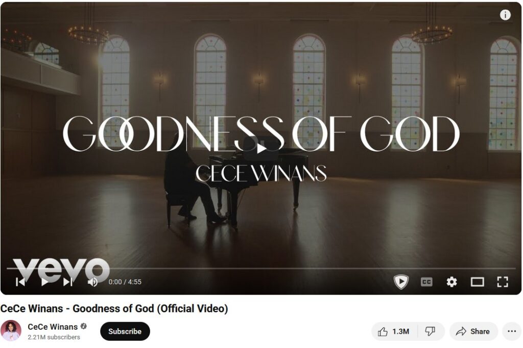 CeCe Winans - Goodness of God (Official Video)